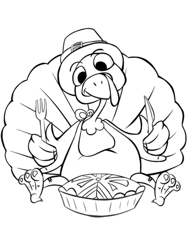 Thanksgiving Dinner Coloring Page